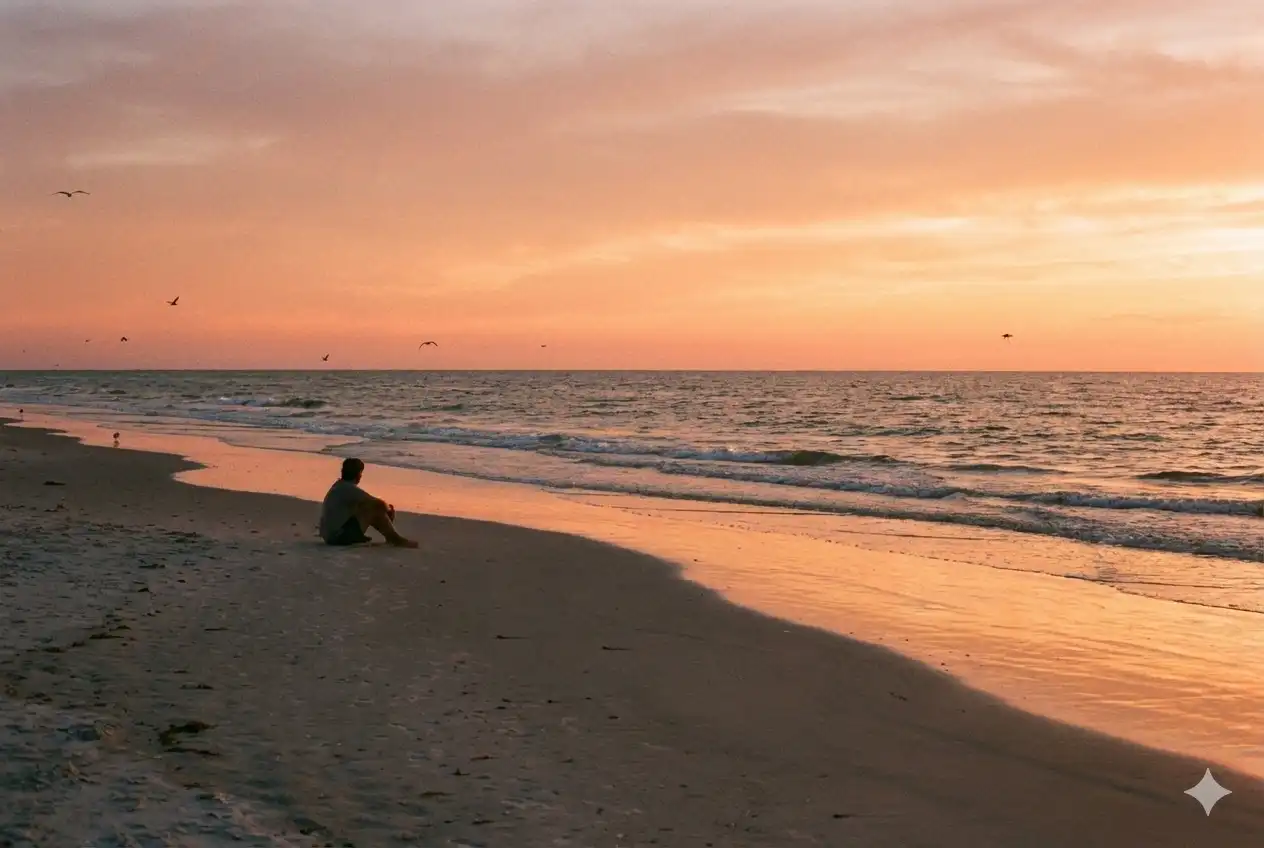 Before removing hikers from a scenic landscape photo